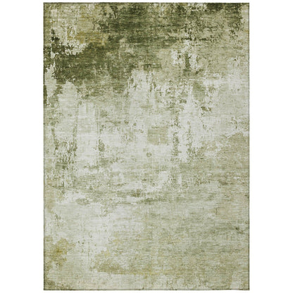 Kaelira Green Washable Indoor-Outdoor Rug