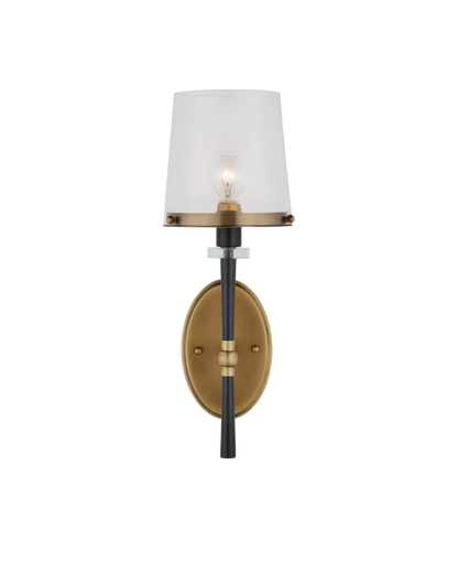 Lyndall Metal and Glass Gold Wall Sconce