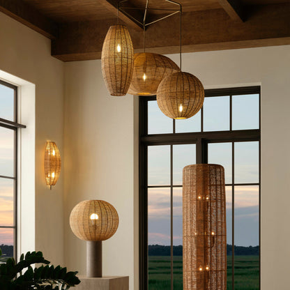 Wildwood Teague Handwoven Raffia Rope Floor Lamp