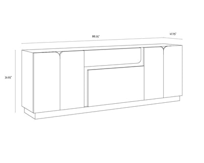 Arezza Sideboard Solid Oak Wood With Adjustable Shelving