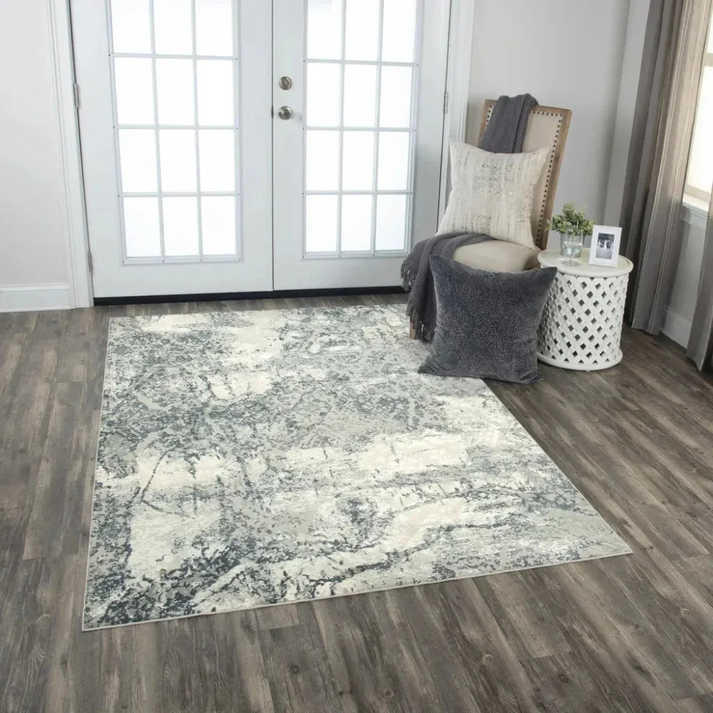Brai Abstract Gray Kitchen Hallway Runner Rug -- gray