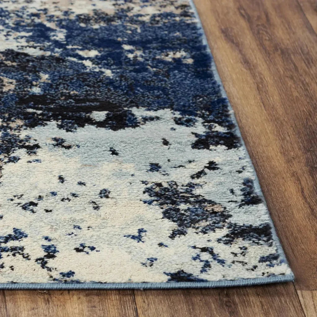 Conf Abstract Blue Kitchen Hallway Runner Rug -- blue