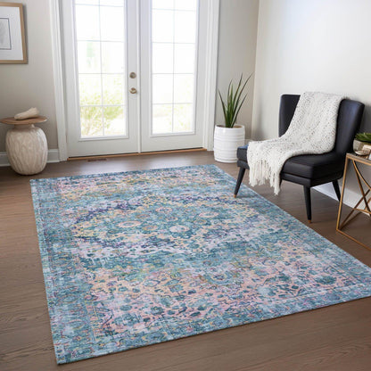 Jaelien Denim Washable Indoor-Outdoor Rug -- denim
