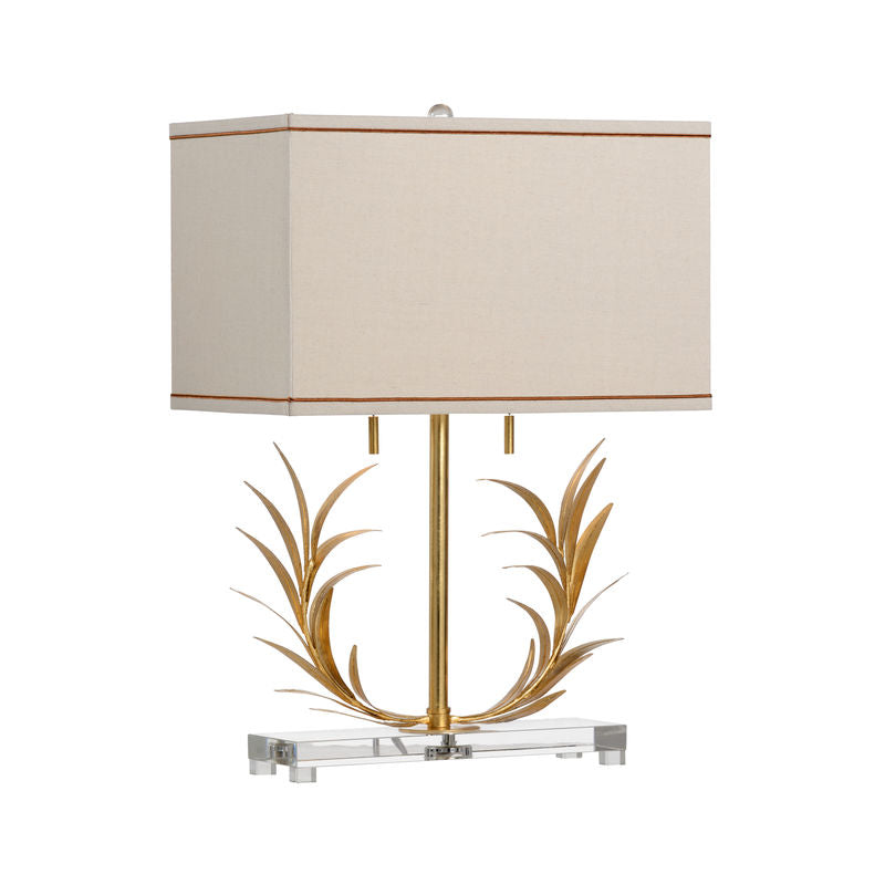 Chelsea House Gold Laurel Crystal Mounted Table Lamp