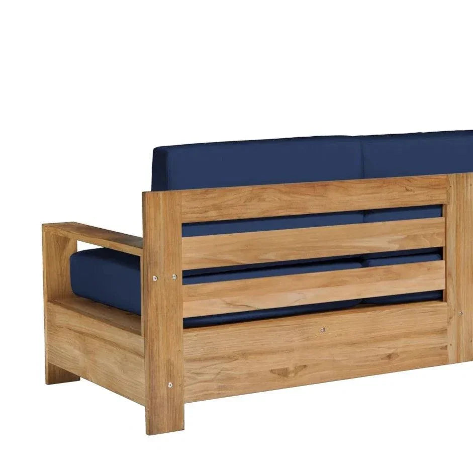 Qube Teak Deep Outdoor Couch with Sunbrella Cushions -- view 15