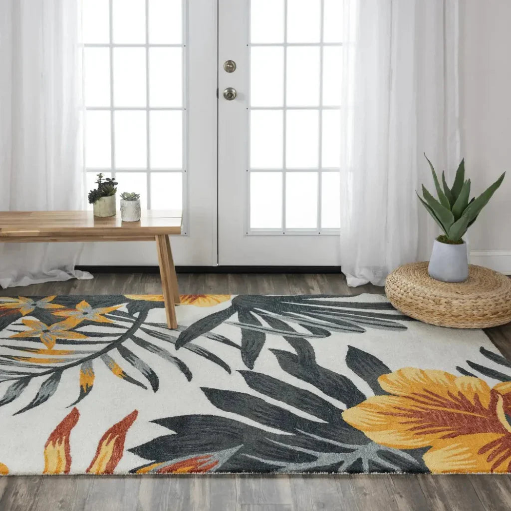 Club Floral Ivory Area Rugs For Living Room -- ivory
