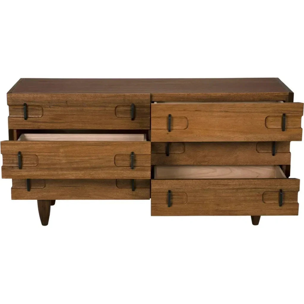 David Six Drawers Wood Dresser -- view 5