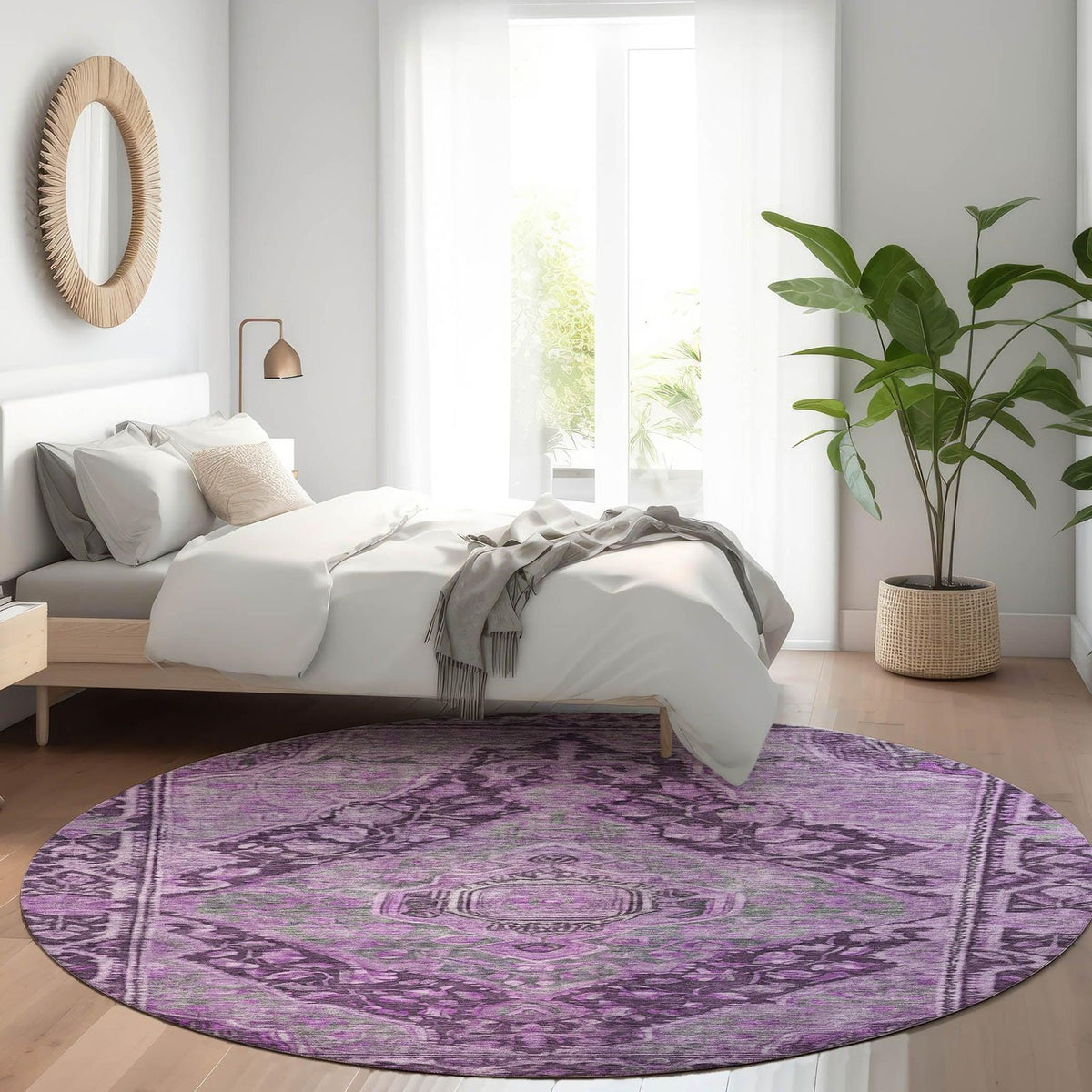 Kaelanor Purple Washable Indoor-Outdoor Rug