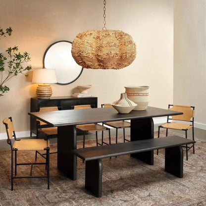 Arc Wooden Rectangular Dining Table -- view 9