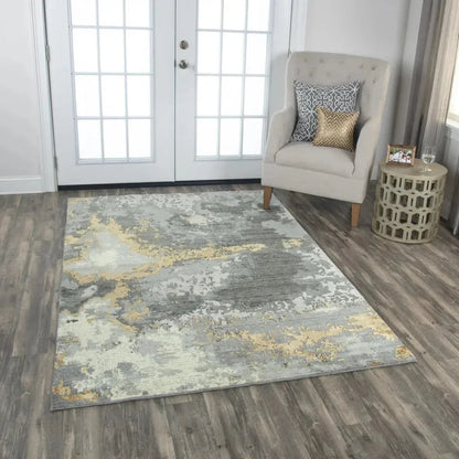 Adva Abstract Gray Large Area Rugs For Living Room -- gray