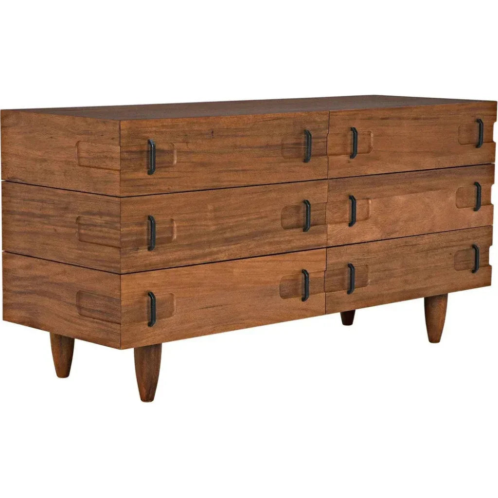 David Six Drawers Wood Dresser