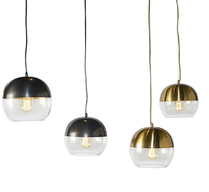 Palin Pendant Light Gunmetal Modern Clear Glass Fixture