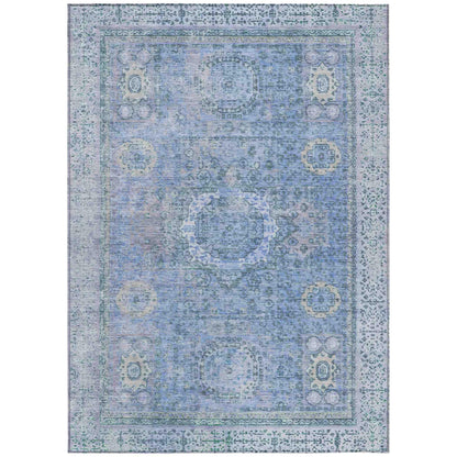 Irias Blue Washable Indoor-Outdoor Rug