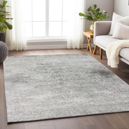 Kaelas Gray Washable Indoor-Outdoor Rug -- gray