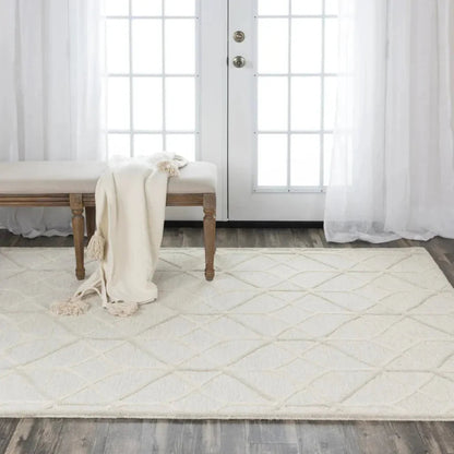 Apso Geometric Beige Living Room Rug -- beige