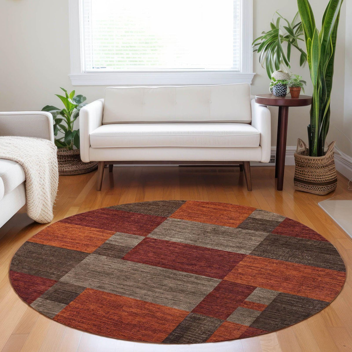 Iriyn Brown Washable Indoor-Outdoor Rug