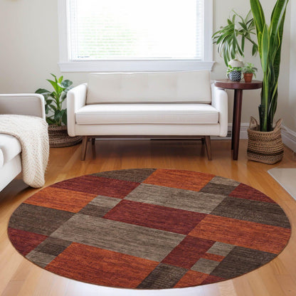 Iriyn Brown Washable Indoor-Outdoor Rug