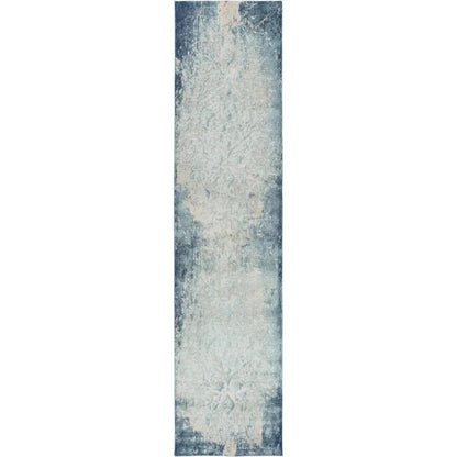 Born Scroll Blue Kitchen Hallway Runner Rug
