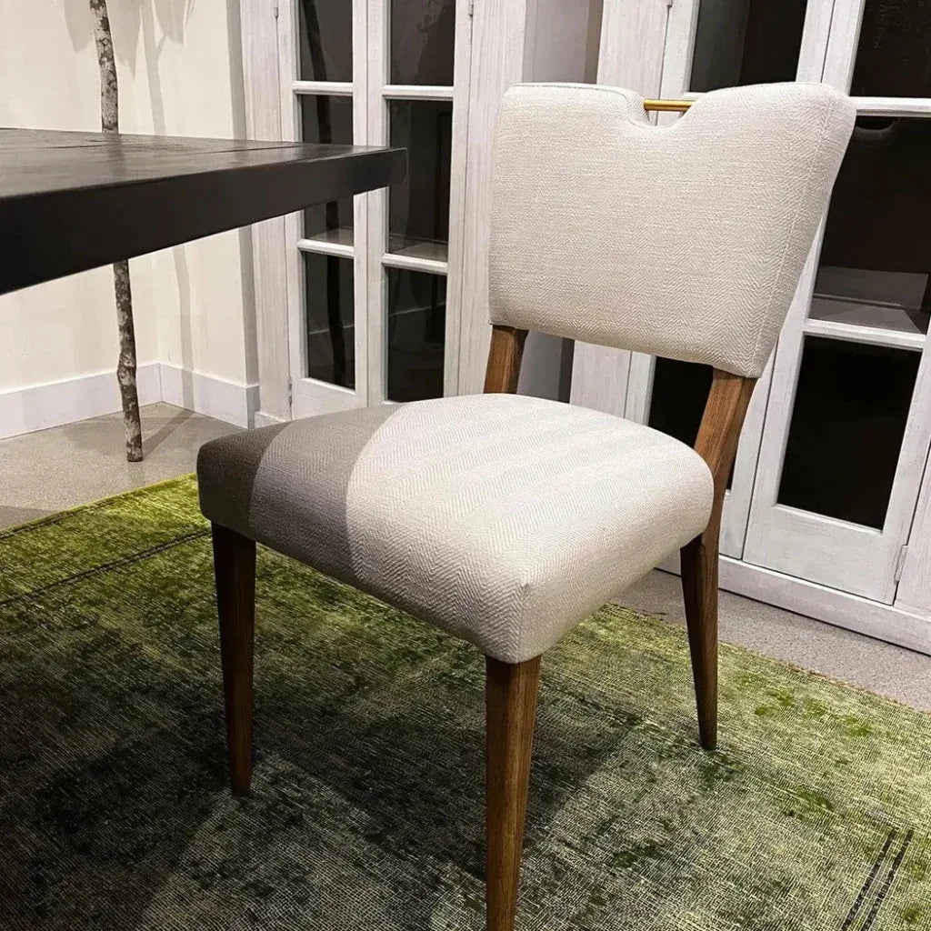 Luella Cream Linen Dining Chair 2PC Set Floating Back -- view 2