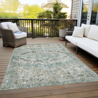 Jaelien Green Washable Indoor-Outdoor Rug