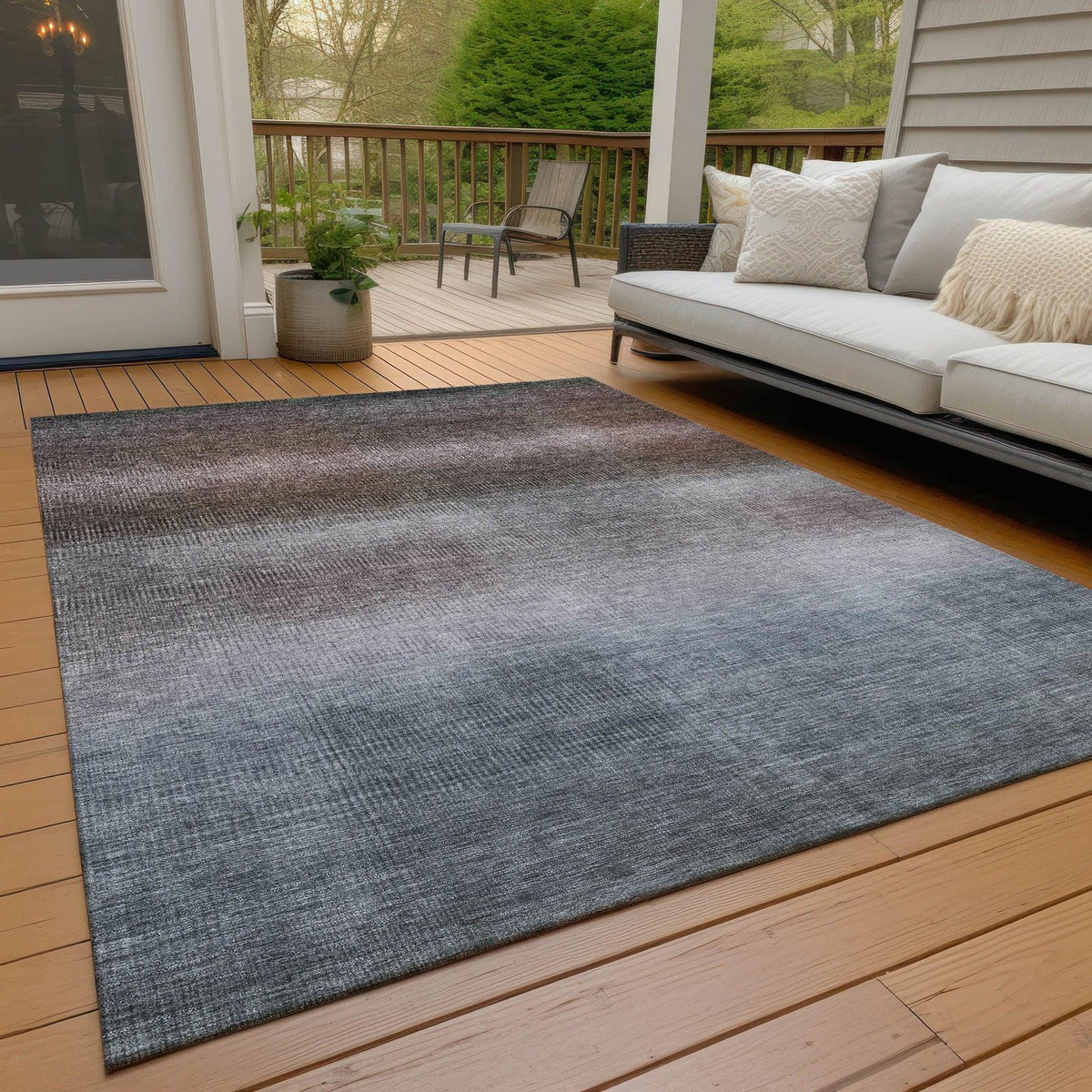 Haelor Brown Washable Indoor-Outdoor Rug -- brown