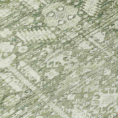 Laearis Green Washable Indoor-Outdoor Rug