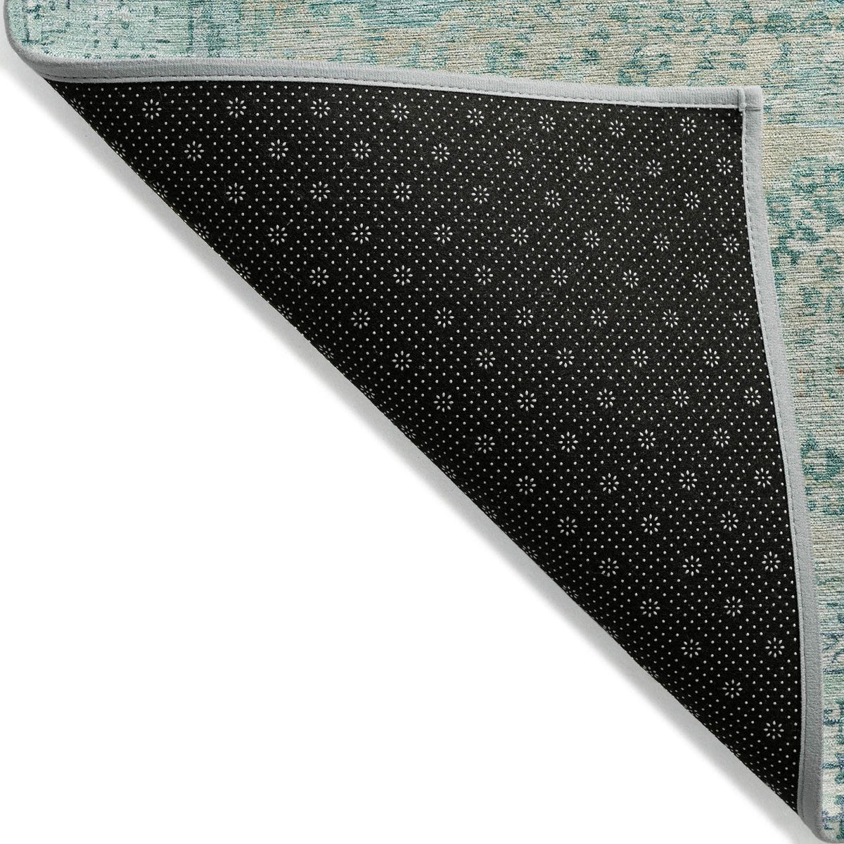 Irias Teal Washable Indoor-Outdoor Rug