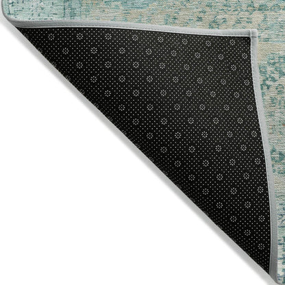 Irias Teal Washable Indoor-Outdoor Rug