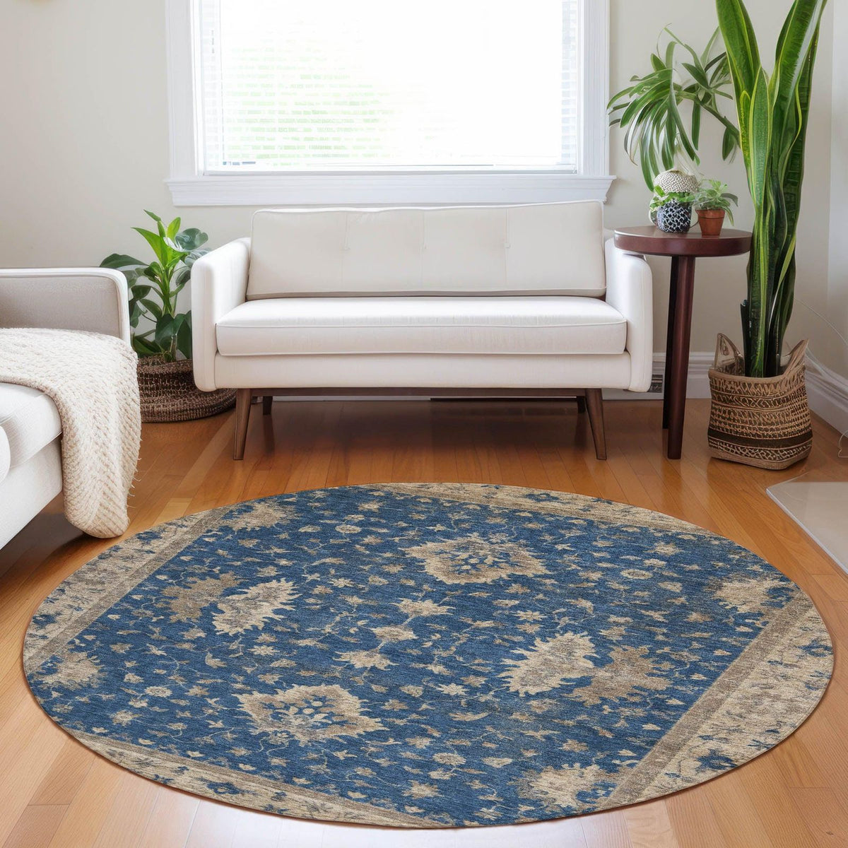 Iriaris Navy Washable Indoor-Outdoor Rug