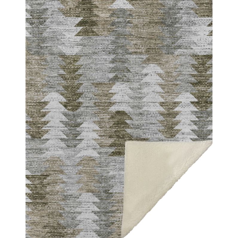 Angled Checks Brown Washable Indoor-Outdoor Rug