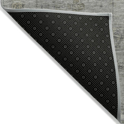 Kaelora Gray Washable Indoor-Outdoor Rug