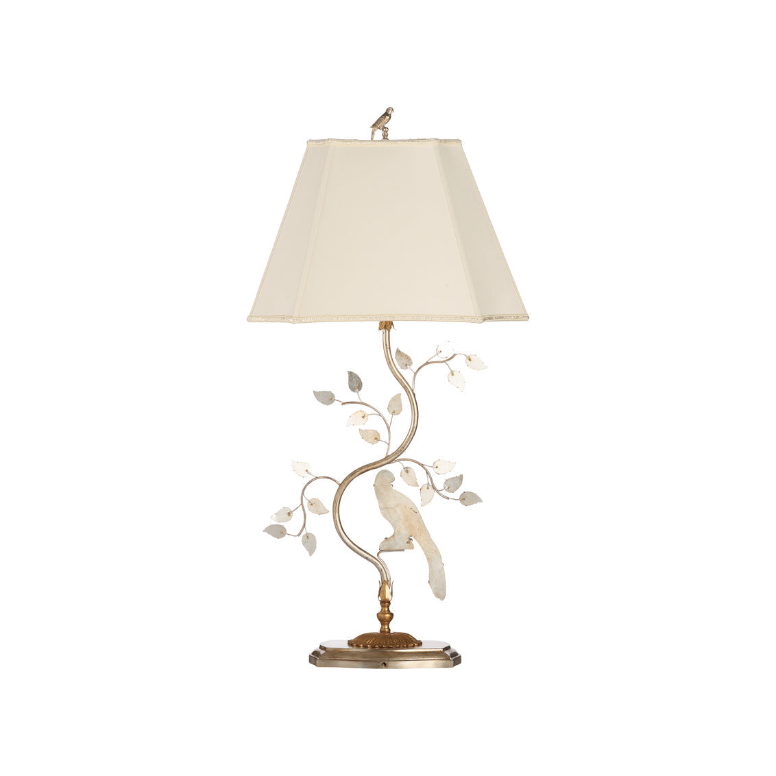 Chelsea House Crystal Bird Silver Table Lamp