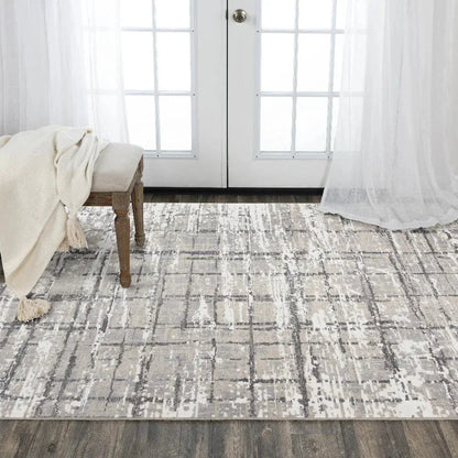 Baan Abstract / Gray Large Area Rugs For Living Room -- gray