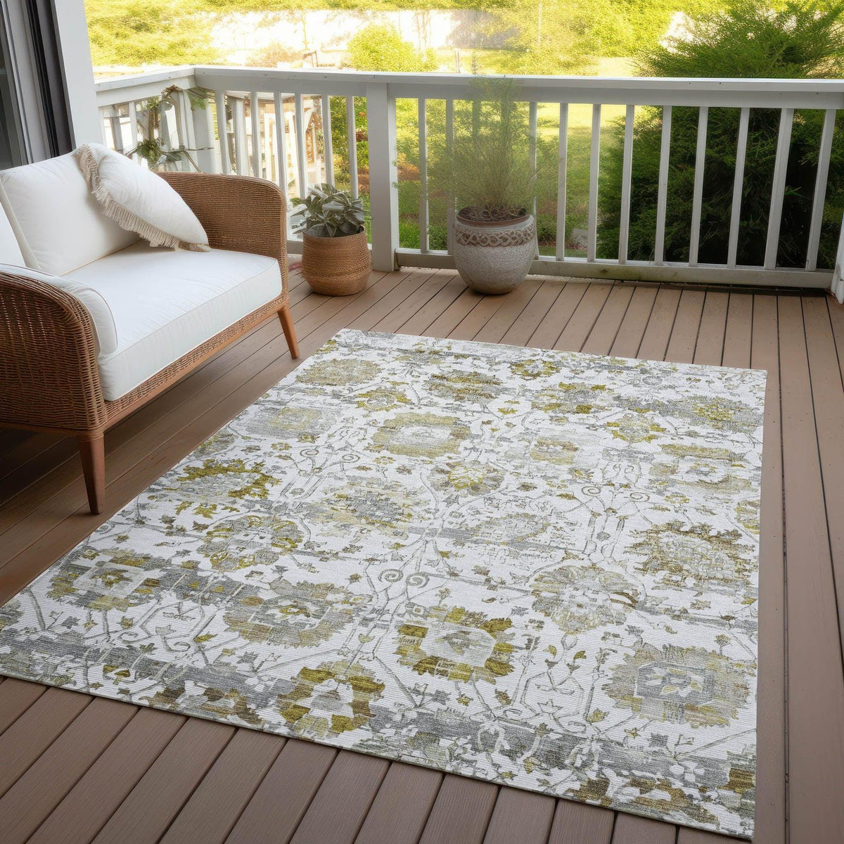 Haelira Linen Washable Indoor-Outdoor Rug -- view 3