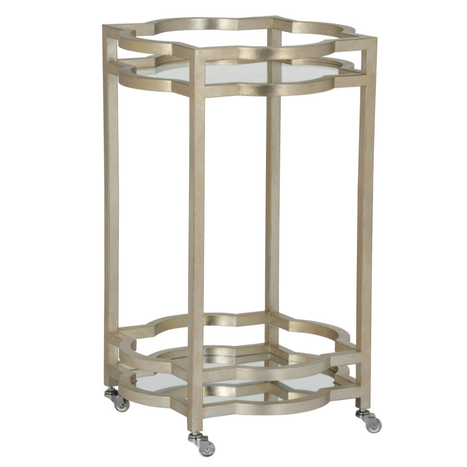 Quatrefoil Silver Bar Cart