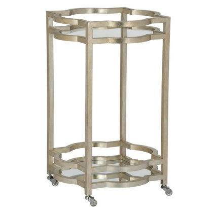 Quatrefoil Silver Bar Cart