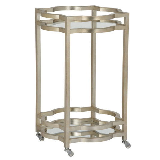 Quatrefoil Silver Bar Cart