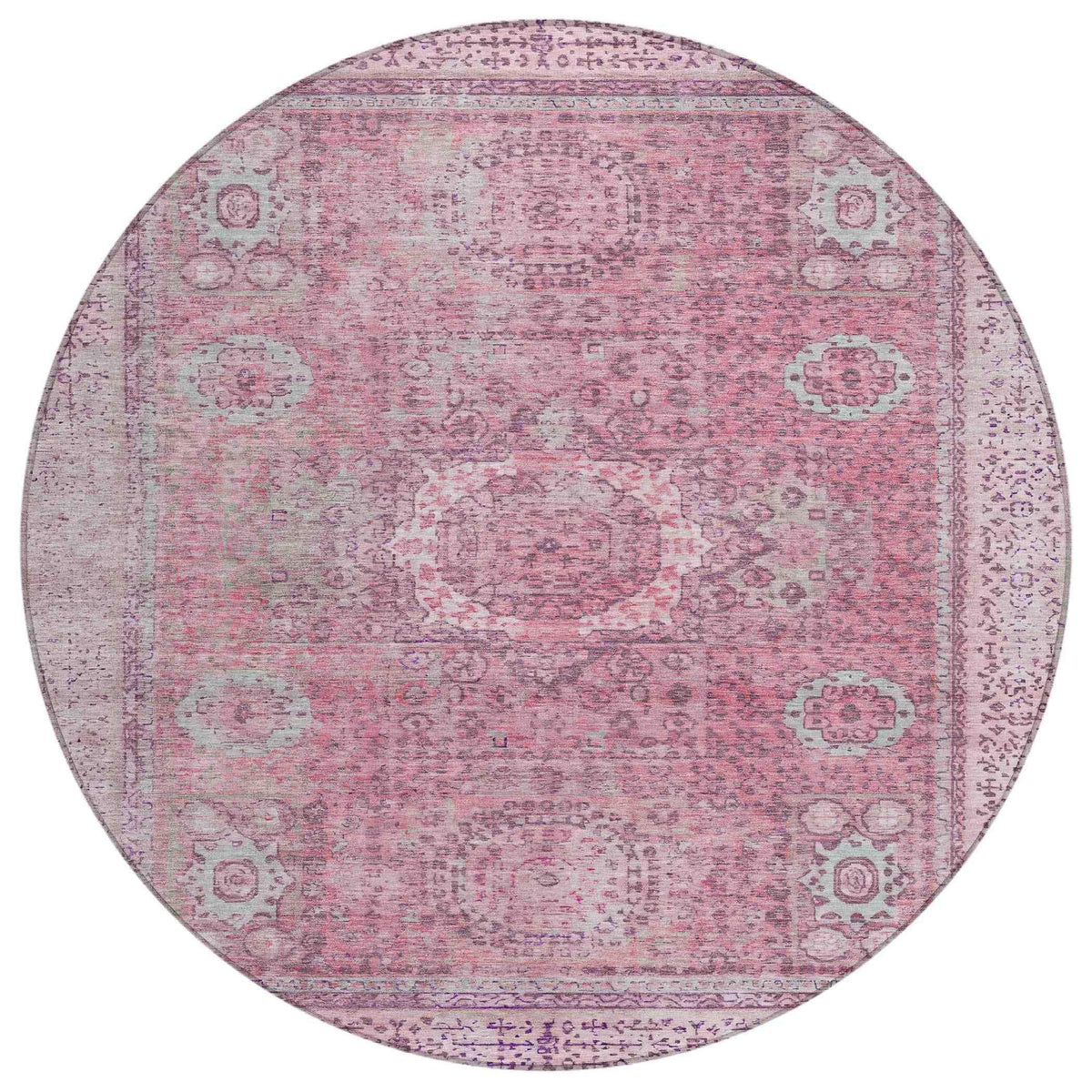 Irias Pink Washable Indoor-Outdoor Rug