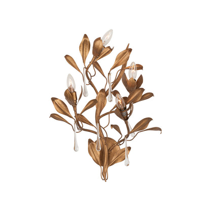 Bay Laurel Handcrafted Golden Wall Sconce