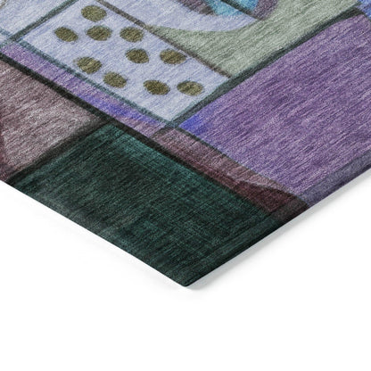 Jaelius Green Washable Indoor-Outdoor Rug