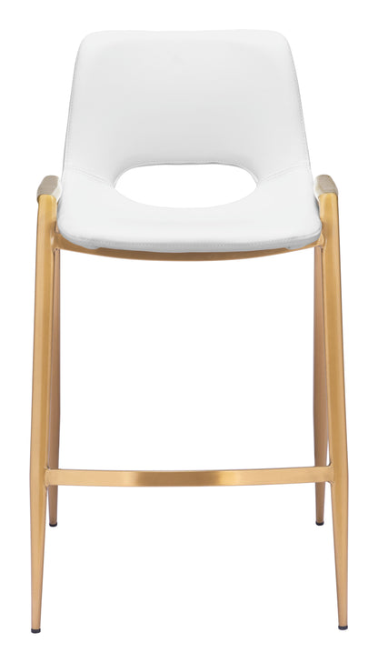 Desi White & Gold Counter Stool (Set of 2)