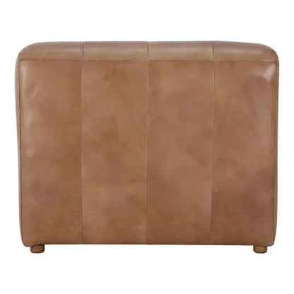Brown Tan Leather Modular Slipper Chair -- view 8