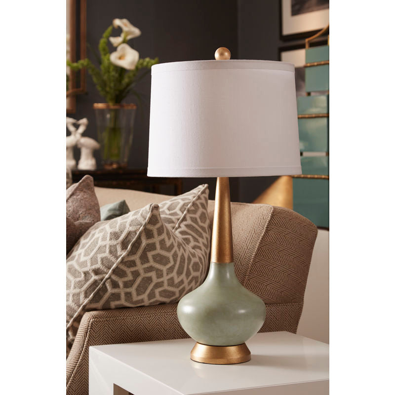 Chelsea House Eden Celadon Glazed Curved Silhouette Table Lamp