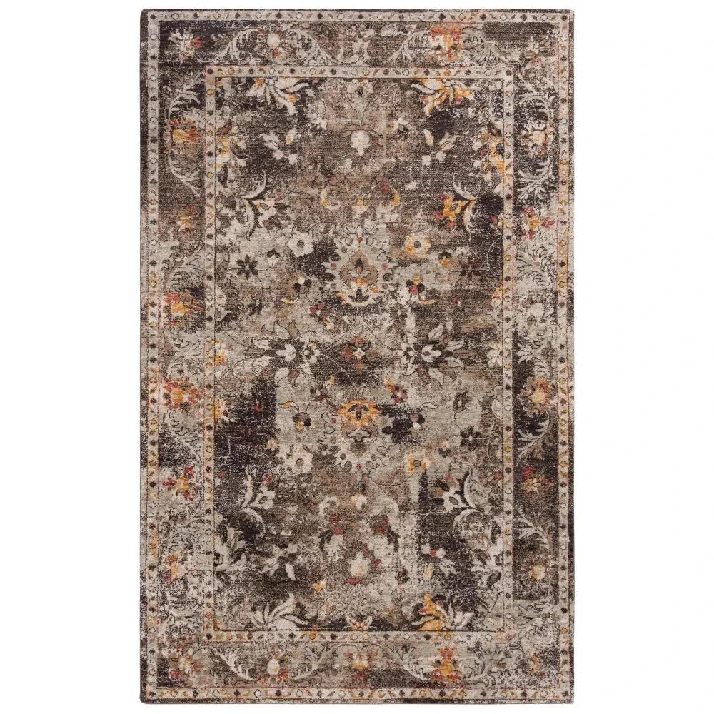 Cute Floral Brown/ Beige Large Area Rugs