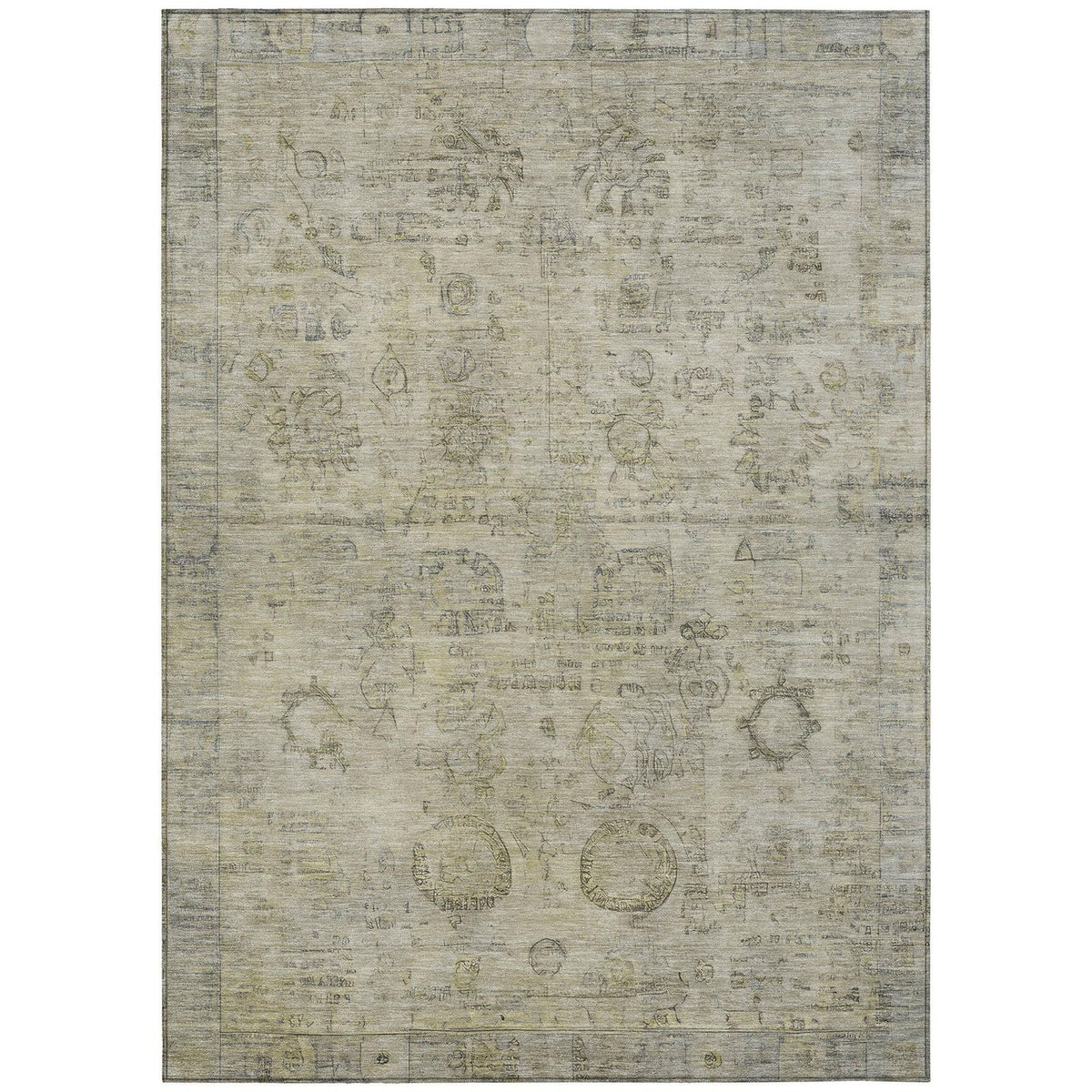 Laeanor Brown Washable Indoor-Outdoor Rug