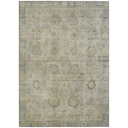 Laeanor Brown Washable Indoor-Outdoor Rug