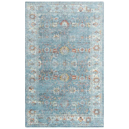 Deri Floral Blue/ Beige Large Area Rugs For Living Room