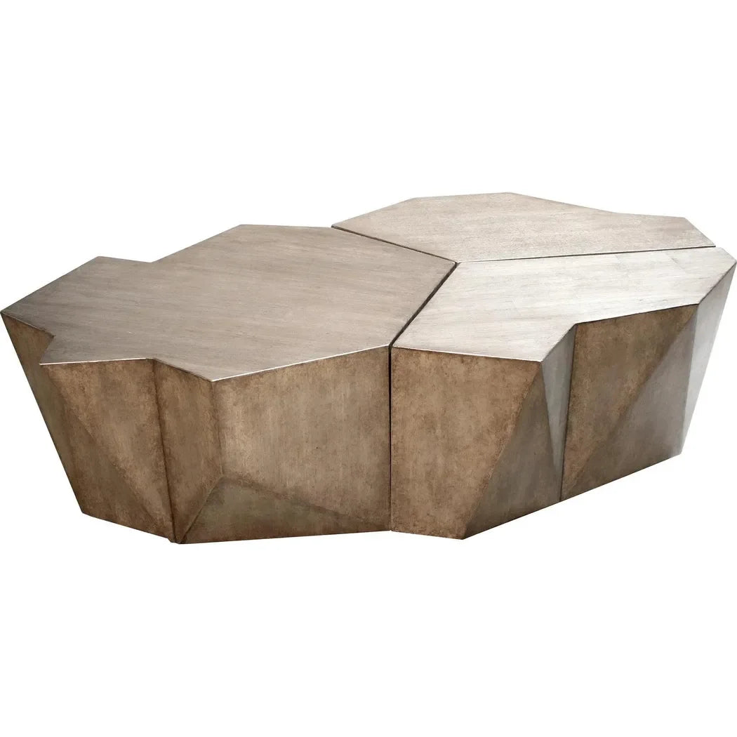 Hudson Cocktail Table Silver Large Unique Coffee Table -- view 2