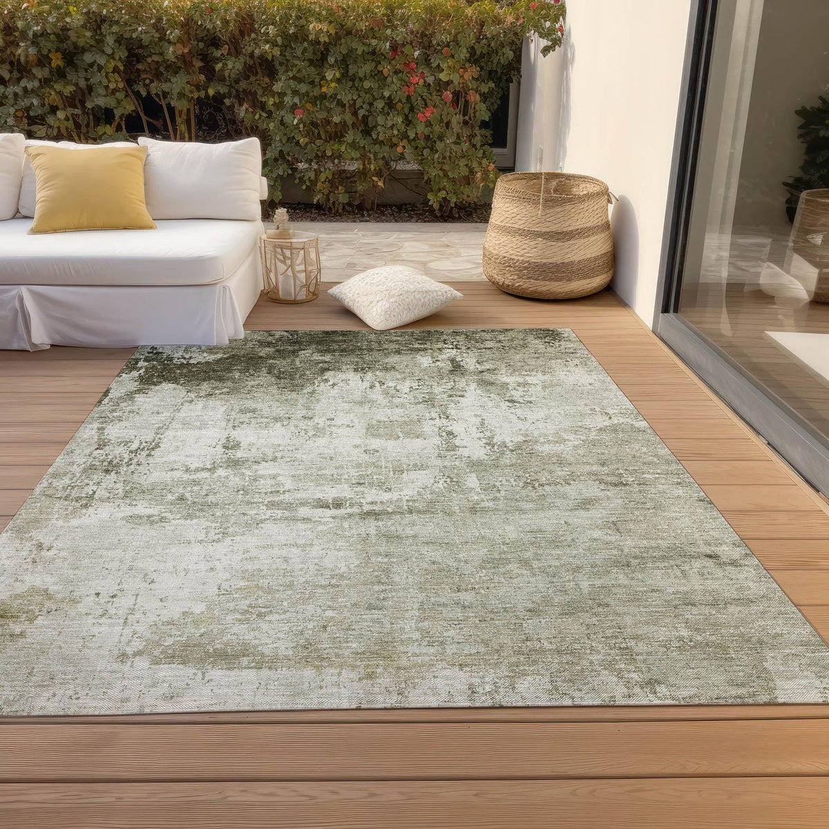 Kaelira Taupe Washable Indoor-Outdoor Rug -- view 3