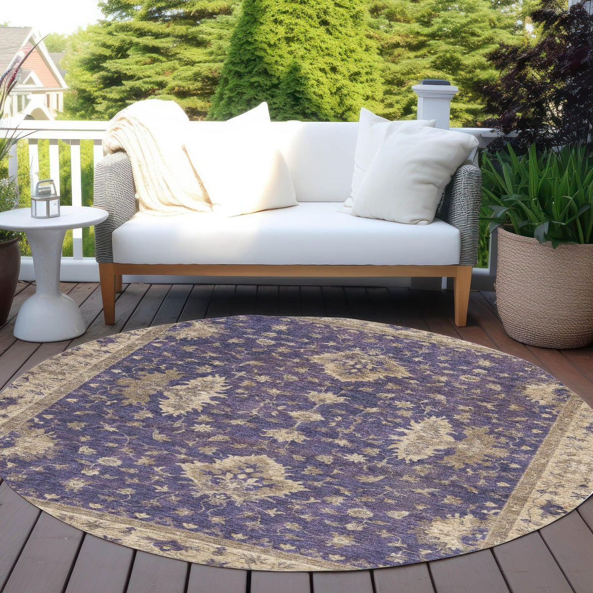 Iriaris Purple Washable Indoor-Outdoor Rug